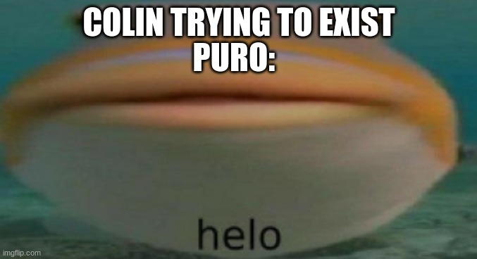 Colin tries to exist: Attempt 9498010487504837709703494027 | COLIN TRYING TO EXIST; PURO: | image tagged in helo | made w/ Imgflip meme maker