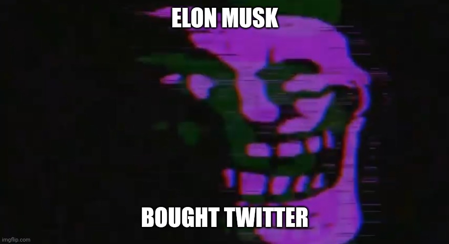 PURPLE TOMFOOLERY | ELON MUSK; BOUGHT TWITTER | image tagged in purple tomfoolery | made w/ Imgflip meme maker