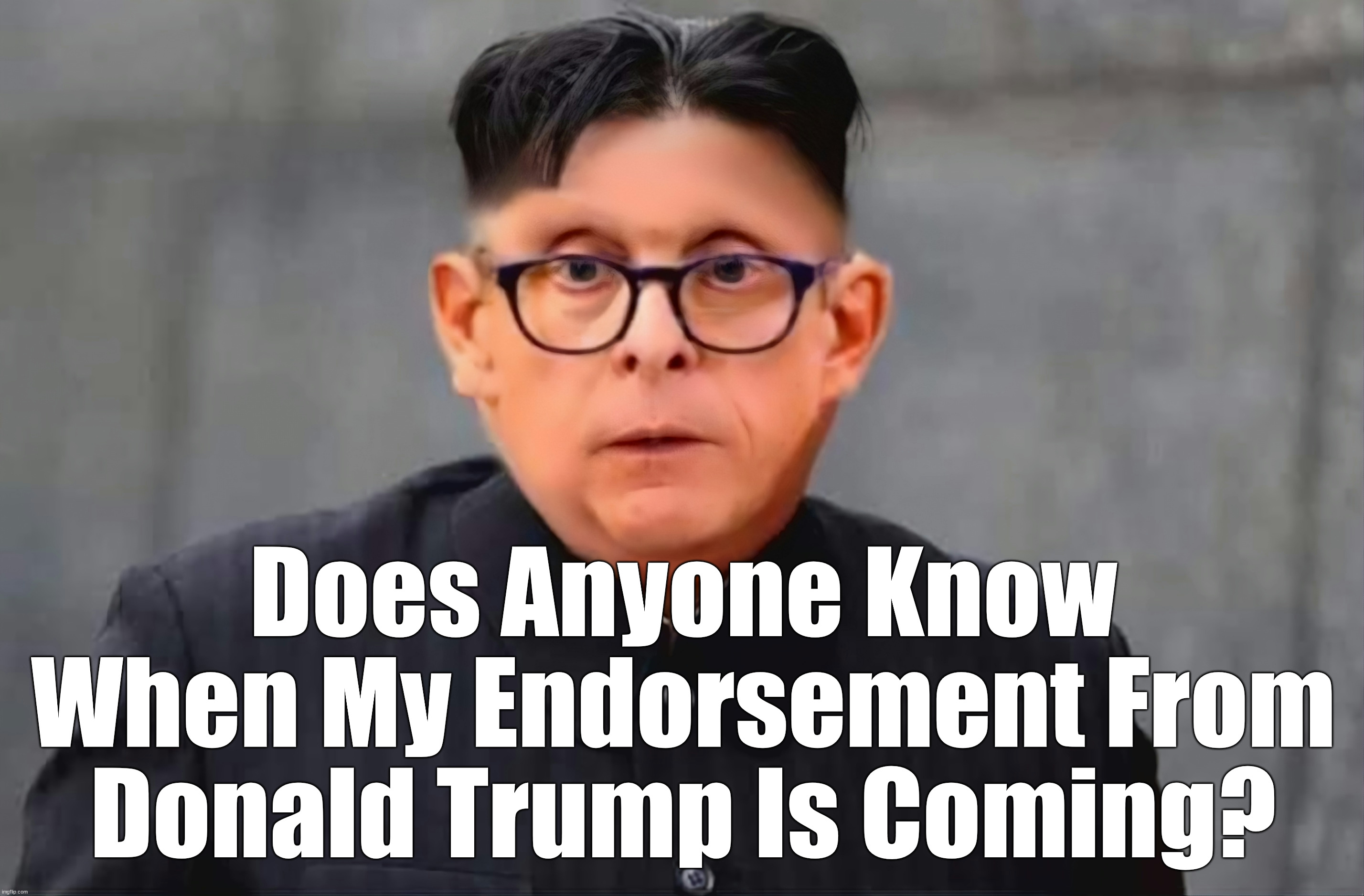 Mike DeWine Endorsement From Trump? | Does Anyone Know When My Endorsement From Donald Trump Is Coming? | image tagged in donald trump,ohio | made w/ Imgflip meme maker