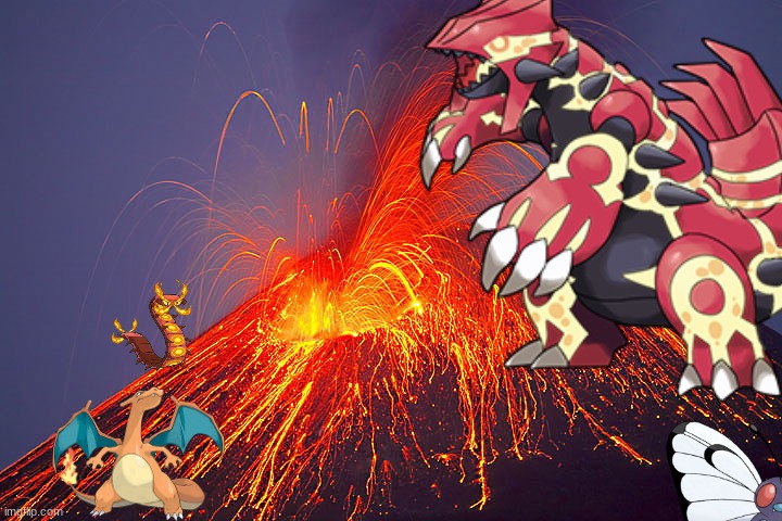 Mt. Chimney 1944, Groudon's Eruption | image tagged in memes,blank transparent square,dinosaur,pokemon,history,why are you reading this | made w/ Imgflip meme maker