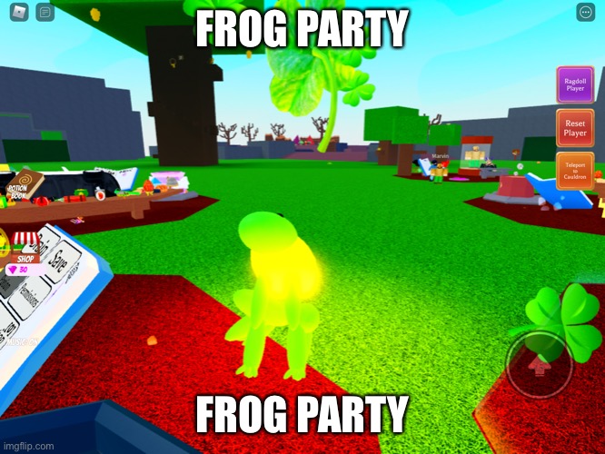 I’m back | FROG PARTY; FROG PARTY | image tagged in wacky wizards | made w/ Imgflip meme maker