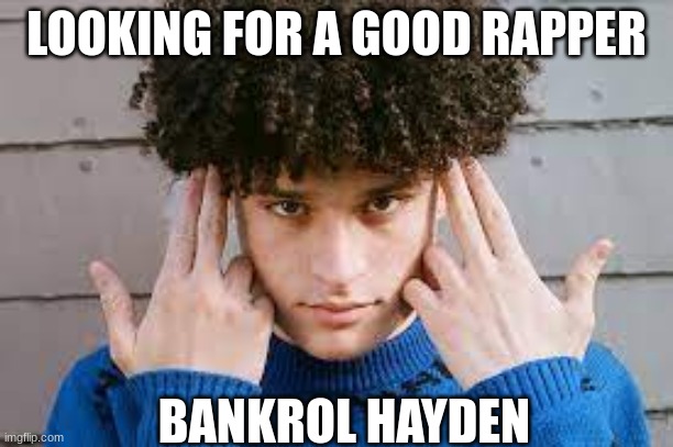 trust me, good melodic rap | LOOKING FOR A GOOD RAPPER; BANKROL HAYDEN | image tagged in rap,rapper,rappers,memes,gifs,music | made w/ Imgflip meme maker