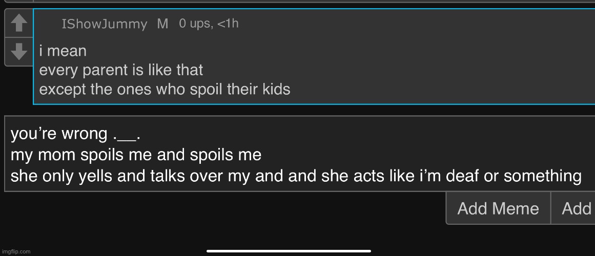 i’m very nice to her though | made w/ Imgflip meme maker