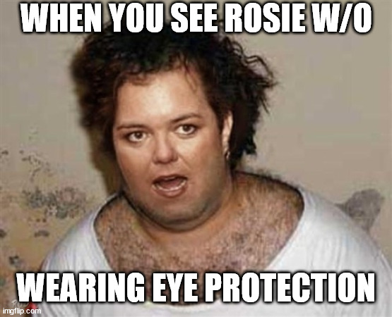 WHEN YOU SEE ROSIE W/O WEARING EYE PROTECTION | made w/ Imgflip meme maker