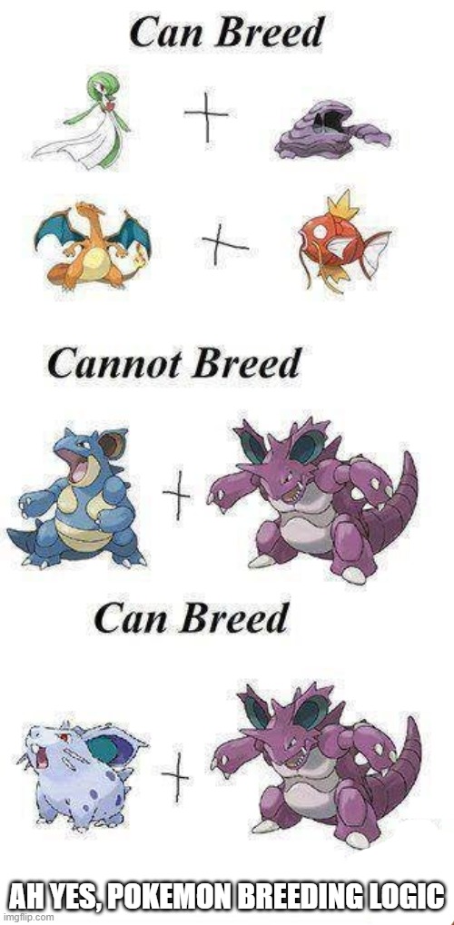Pokemon Breeding logic | AH YES, POKEMON BREEDING LOGIC | image tagged in memes,blank transparent square,pokemon,breed,sn spe sqyevty qp,why are you reading this | made w/ Imgflip meme maker