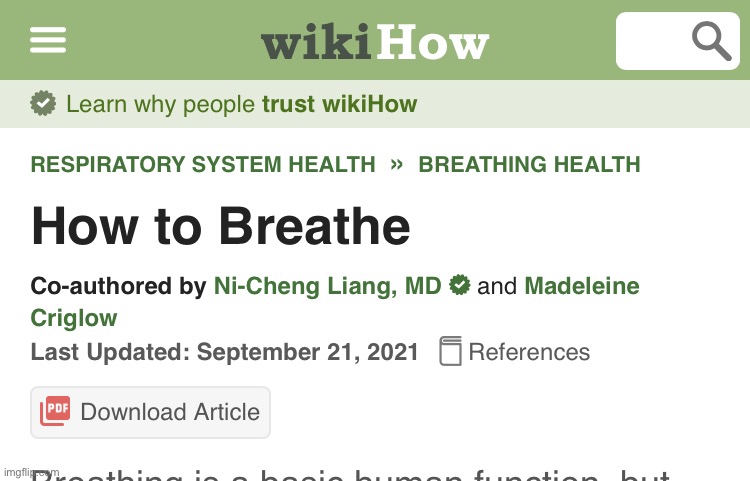 How to breathe wikihow | image tagged in how to breathe wikihow | made w/ Imgflip meme maker