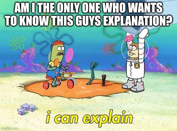 Uhh I can explain | AM I THE ONLY ONE WHO WANTS TO KNOW THIS GUYS EXPLANATION? | image tagged in uhh i can explain | made w/ Imgflip meme maker