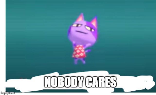 Nobody Cares | NOBODY CARES | image tagged in nobody cares | made w/ Imgflip meme maker