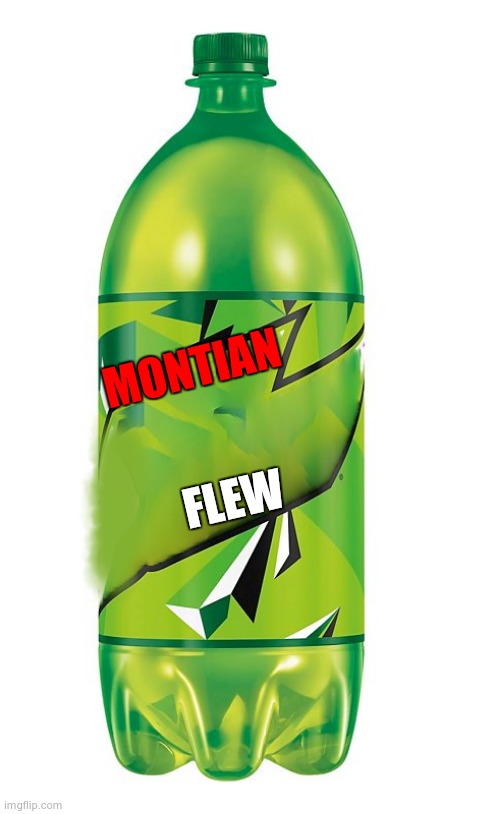 monutian flew | MONTIAN; FLEW | image tagged in make your own mountain dew | made w/ Imgflip meme maker