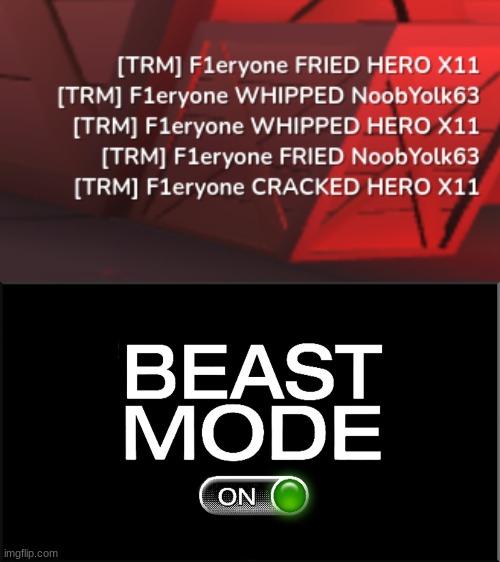 I'm [TRM] F1eryone | image tagged in beast mode,shell shockers | made w/ Imgflip meme maker