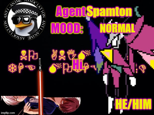 Please refer to the 2nd tag | NORMAL; Hi. | image tagged in agentspamton's announcement template,please refer to the 1st comment | made w/ Imgflip meme maker