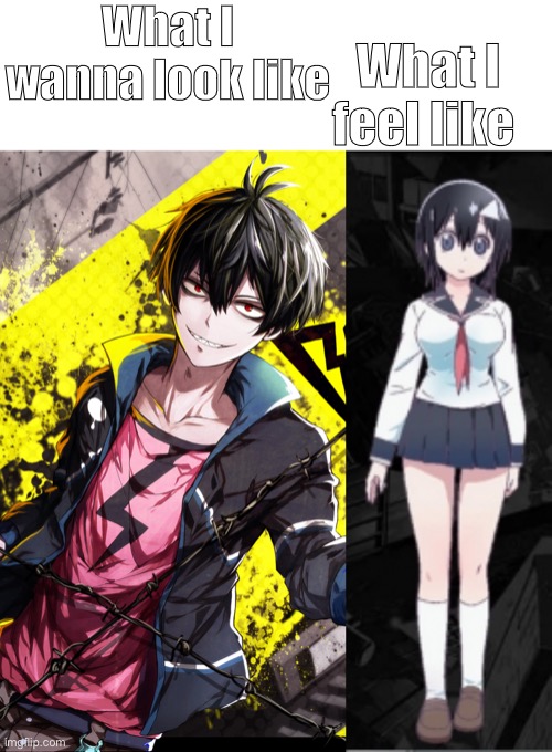 Anime: blood lad | What I wanna look like; What I feel like | made w/ Imgflip meme maker