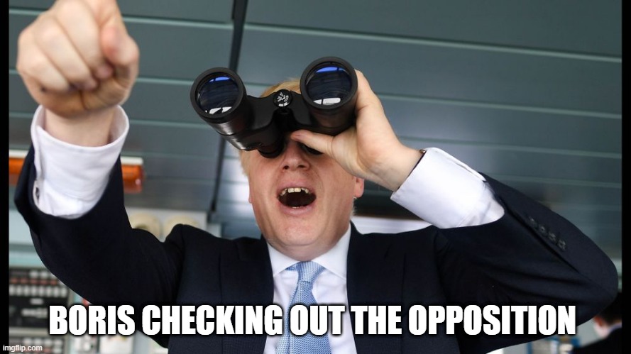 Boris | BORIS CHECKING OUT THE OPPOSITION | image tagged in boris,better view | made w/ Imgflip meme maker