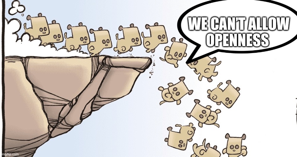 Democrats leadership | WE CAN’T ALLOW
OPENNESS | image tagged in democrats leadership | made w/ Imgflip meme maker