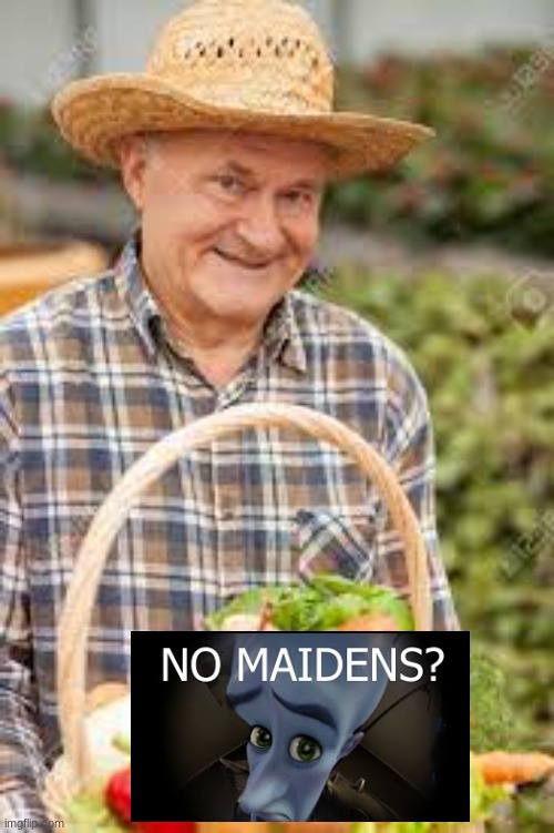 No maidens | image tagged in vegetables,old | made w/ Imgflip meme maker