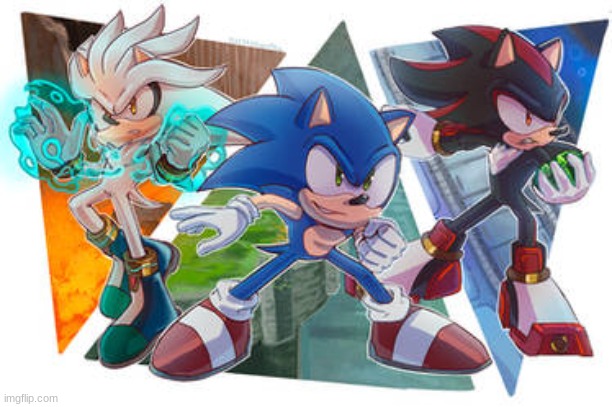 I feel like I should do more of these... | image tagged in sonic the hedgehog,shadow the hedgehog,silver the hedgehog,sonic art | made w/ Imgflip meme maker
