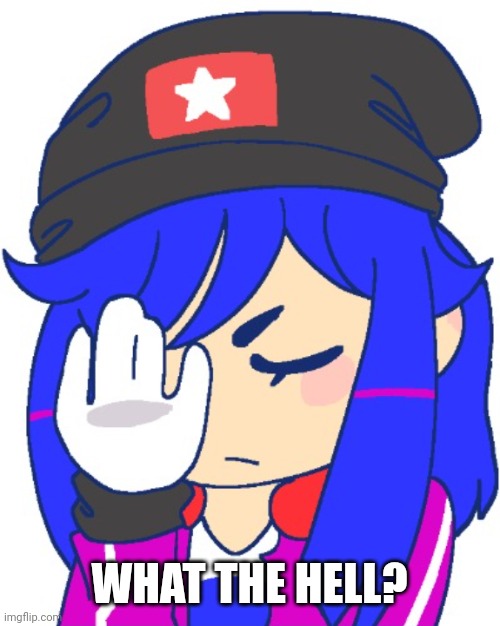 Heroine bibi facepalm | WHAT THE HELL? | image tagged in heroine bibi facepalm | made w/ Imgflip meme maker