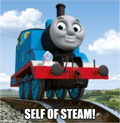 thomas the train | SELF OF STEAM! | image tagged in thomas the train | made w/ Imgflip meme maker