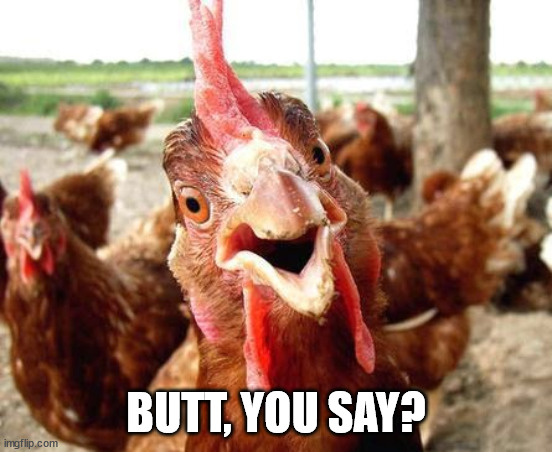 Chicken | BUTT, YOU SAY? | image tagged in chicken | made w/ Imgflip meme maker