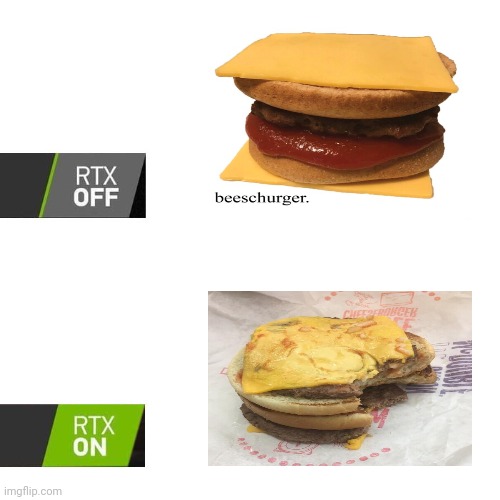 Beeschurger | image tagged in rtx,beeschurger,memes,meme,burgers,burger | made w/ Imgflip meme maker
