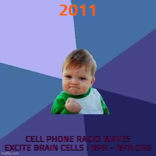 yanew ill 3> ym dlriecn | 2011; CELL PHONE RADIO WAVES EXCITE BRAIN CELLS : NPR - NPR.ORG | image tagged in baby daddy,gas prices,baby yoda | made w/ Imgflip meme maker