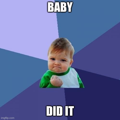 Child of young age | BABY; DID IT | image tagged in memes,success kid | made w/ Imgflip meme maker