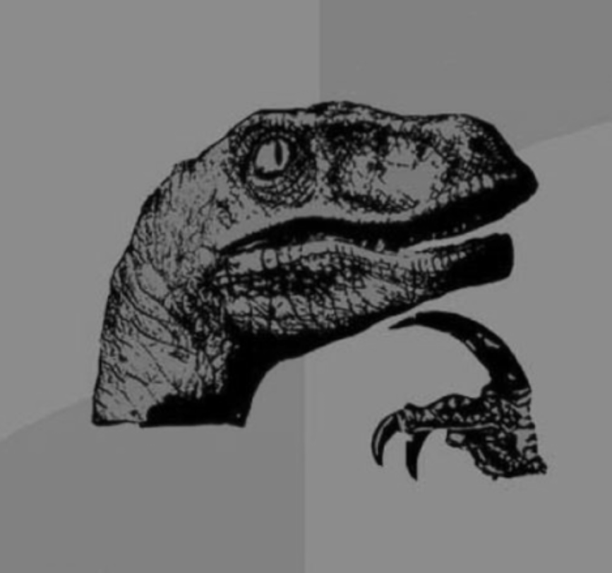 Grey Philosoraptor Blank Meme Template