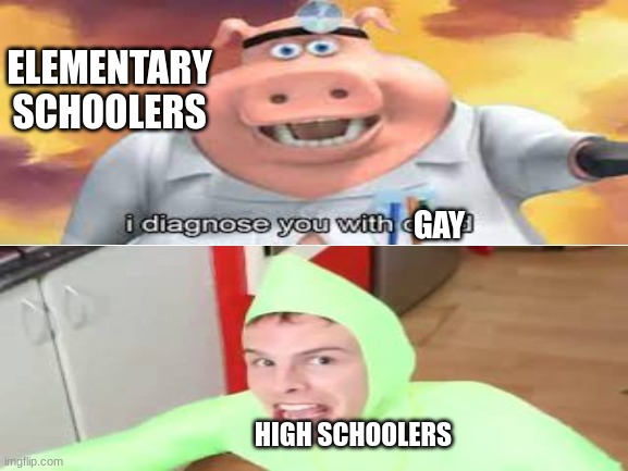 Teenage years are when hypocrites are born |  ELEMENTARY SCHOOLERS; GAY; HIGH SCHOOLERS | image tagged in gay,high school,elementary school | made w/ Imgflip meme maker