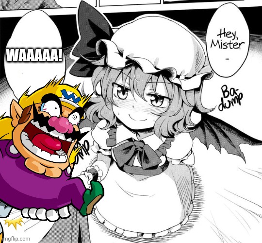 Wario dies by cringe of a anime girl | WAAAAA! | made w/ Imgflip meme maker