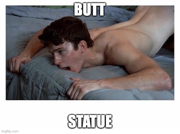 Innocent Pornstar | BUTT STATUE | image tagged in innocent pornstar | made w/ Imgflip meme maker