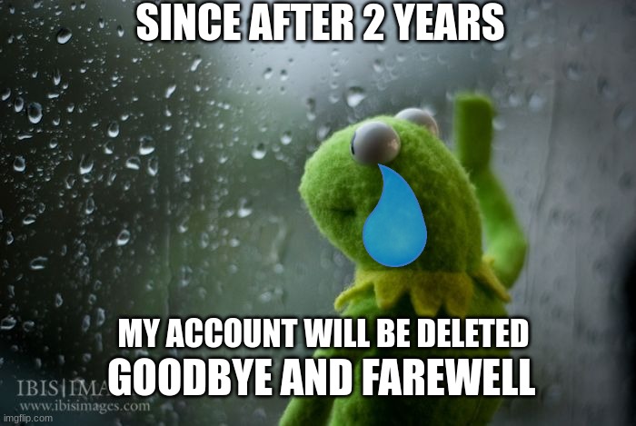 goodbye and farewell (not a prank) | SINCE AFTER 2 YEARS; MY ACCOUNT WILL BE DELETED; GOODBYE AND FAREWELL | image tagged in kermit window,memes,sad,funny memes,funny,oh wow are you actually reading these tags | made w/ Imgflip meme maker