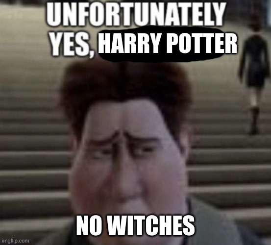 Unfortunately yes | HARRY POTTER NO WITCHES | image tagged in unfortunately yes | made w/ Imgflip meme maker