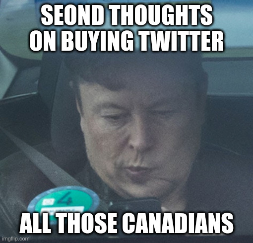 Twatter | SEOND THOUGHTS ON BUYING TWITTER; ALL THOSE CANADIANS | image tagged in twatter | made w/ Imgflip meme maker