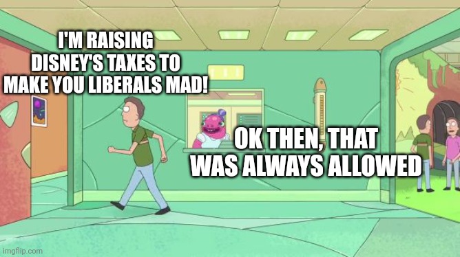 That was always allowed | I'M RAISING DISNEY'S TAXES TO MAKE YOU LIBERALS MAD! OK THEN, THAT WAS ALWAYS ALLOWED | image tagged in that was always allowed | made w/ Imgflip meme maker