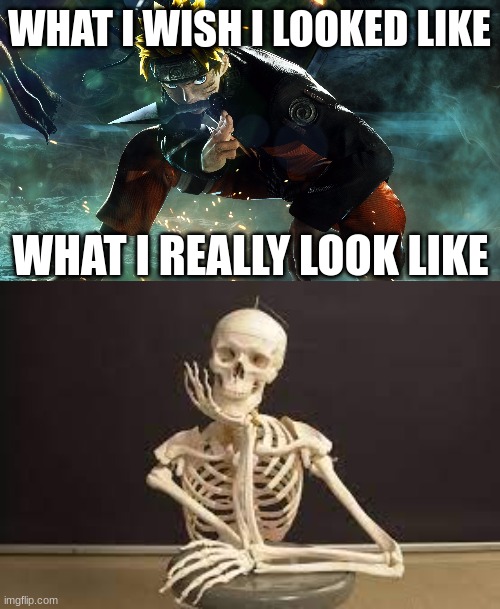 WHAT I WISH I LOOKED LIKE; WHAT I REALLY LOOK LIKE | image tagged in anime | made w/ Imgflip meme maker