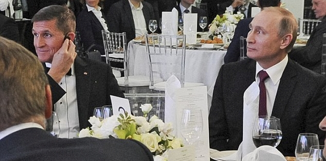 High Quality Gen. Michael Flynn dines with Vladimir Putin Blank Meme Template