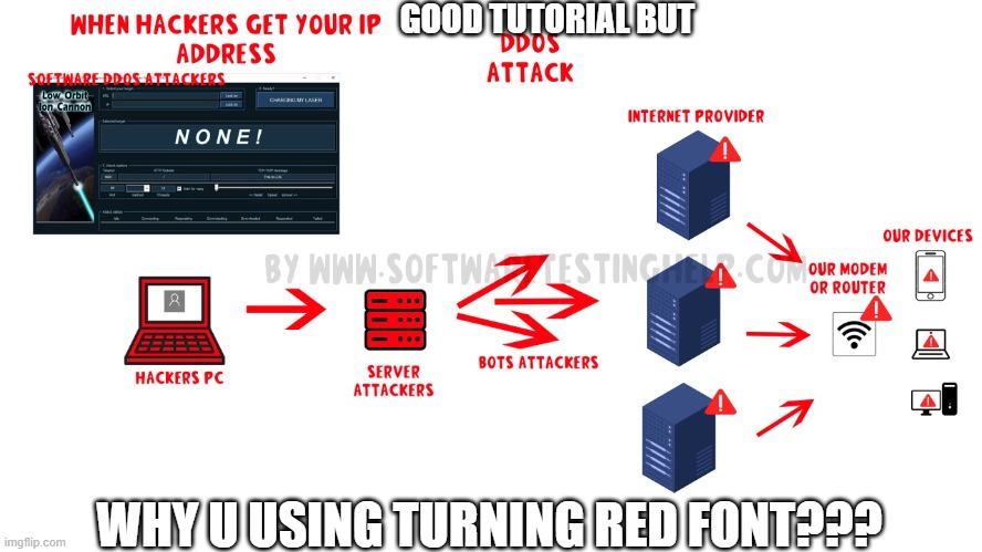 when your pick a wrong font | GOOD TUTORIAL BUT; WHY U USING TURNING RED FONT??? | image tagged in memes,font,turning red,tutorial | made w/ Imgflip meme maker