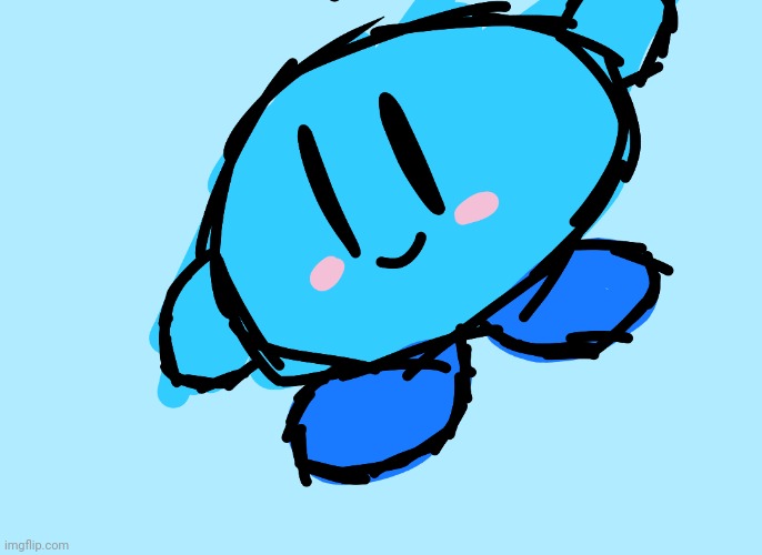 kirby blue type | image tagged in kirby | made w/ Imgflip meme maker