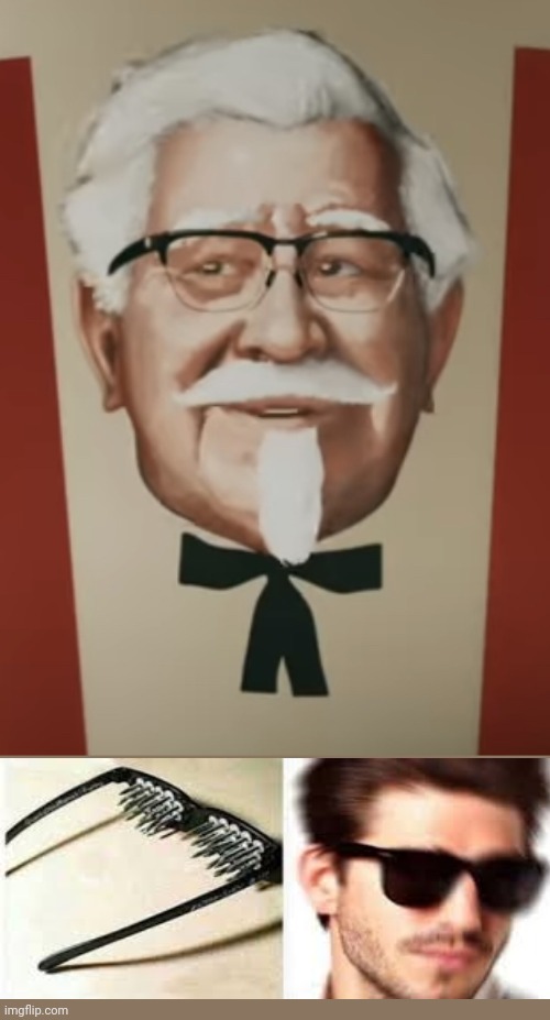 .ø·ø | image tagged in thought provoking sanders,memes,cursed kfc,cursed image,oh wow are you actually reading these tags | made w/ Imgflip meme maker