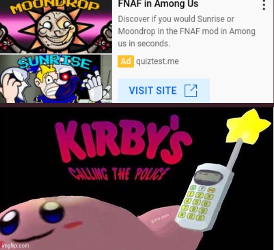 Kirby's calling the Police | image tagged in kirby's calling the police | made w/ Imgflip meme maker
