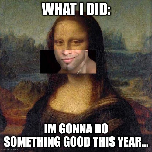 bitch | WHAT I DID:; IM GONNA DO SOMETHING GOOD THIS YEAR... | image tagged in bitch | made w/ Imgflip meme maker