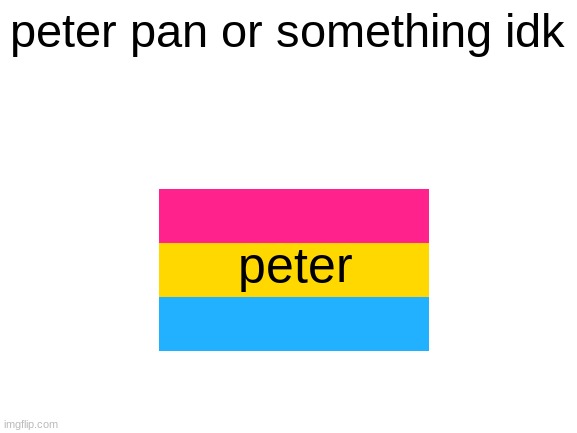 Blank White Template | peter pan or something idk; peter | image tagged in blank white template | made w/ Imgflip meme maker