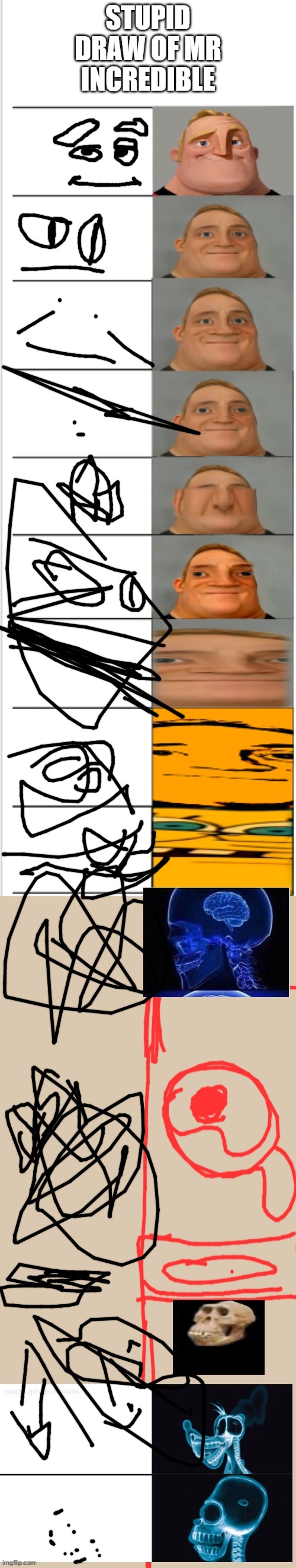 Mr incredible stupid 1st extension 15 phases | STUPID DRAW OF MR INCREDIBLE | image tagged in mr incredible stupid 1st extension 15 phases | made w/ Imgflip meme maker