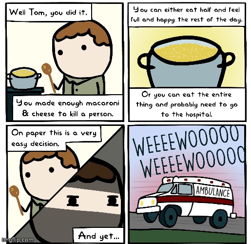 Mac n' Cheese | image tagged in comics/cartoons,comics,comic,mac n' cheese,macaroni and cheese,ambulance | made w/ Imgflip meme maker