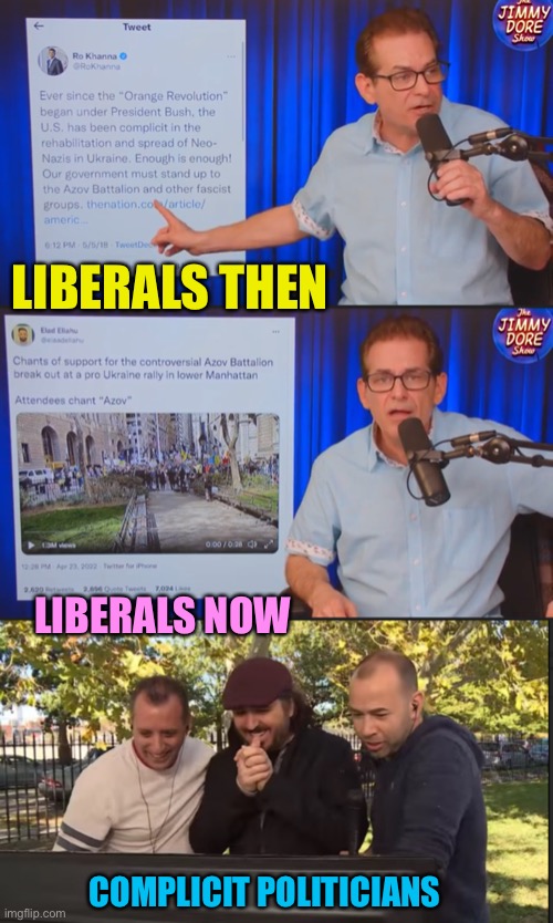 Progressively selling out to the corrupt establishment | LIBERALS THEN; LIBERALS NOW; COMPLICIT POLITICIANS | image tagged in impractical jokers | made w/ Imgflip meme maker