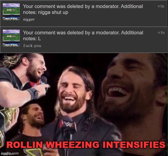 I pissed them off | image tagged in rollins wheezing intensifies | made w/ Imgflip meme maker