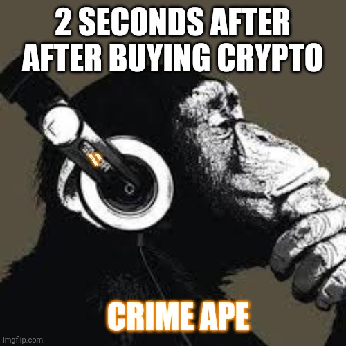 2 SECONDS AFTER AFTER BUYING CRYPTO; NEXT NFT PUMP; CRIME APE | made w/ Imgflip meme maker