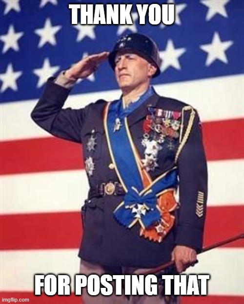 Patton Salutes You | THANK YOU FOR POSTING THAT | image tagged in patton salutes you | made w/ Imgflip meme maker