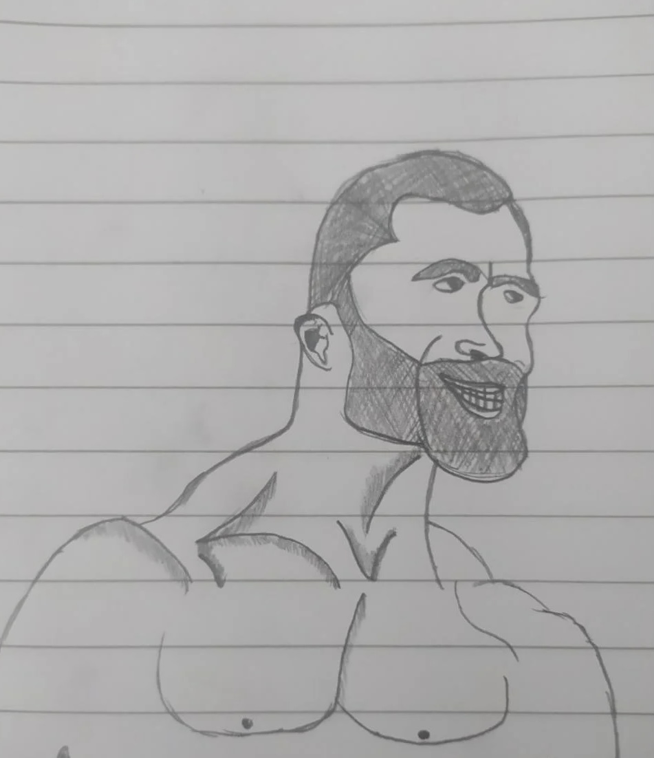 How to draw Meme  Giga Chad 