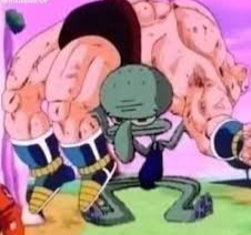 High Quality Squidward holds nappa Blank Meme Template